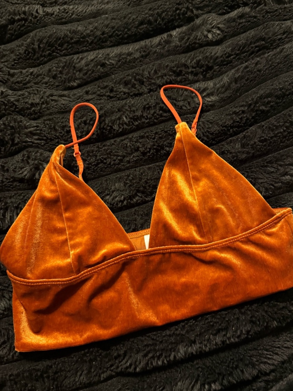 Women’s Velvet Bralette - Orange